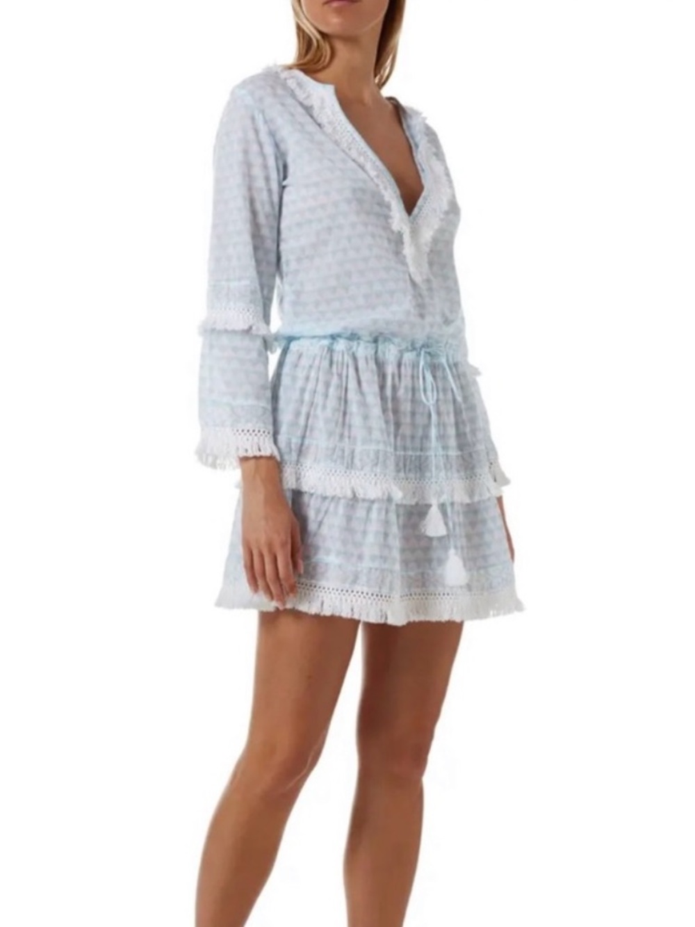 Melissa Odabash Claudia Riveria Celest teal tunic dress swim cover up NWT - Picture 3 of 9